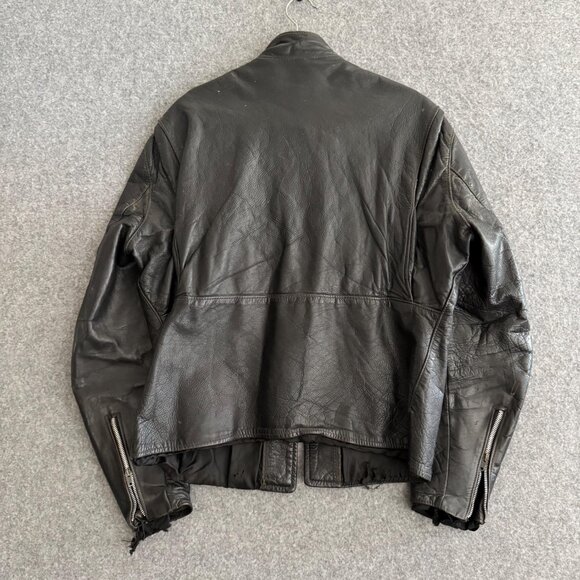 60s Brooks Cafe Racer Vintage Leather Motorcycle Triumph Jacket Large 44 - Picture 7 of 8